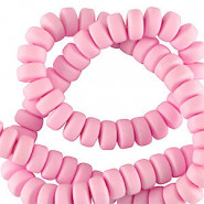 Polymeer kralen rondellen 7mm - Pure pink